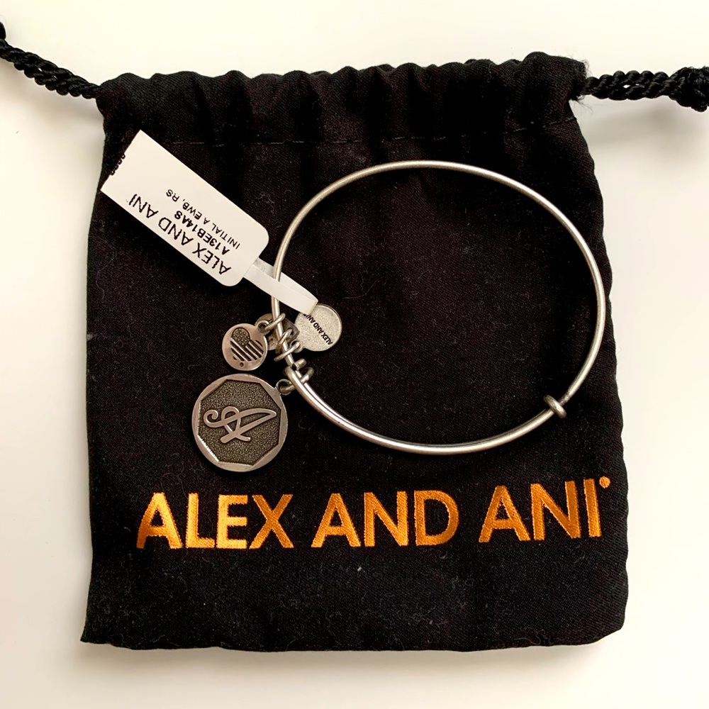 Alex and Ani “A” silver bracelet NWT